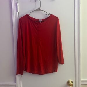 Stars Above Red Medium Button Up Long Sleeve Shirt